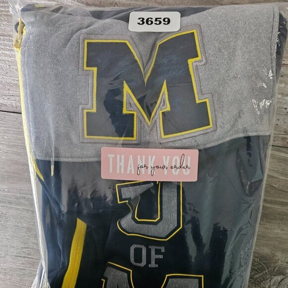 Adidas Track Jacket Size L University Michigan Wolverines Zip Climawarm Hoodie - Picture 15 of 16